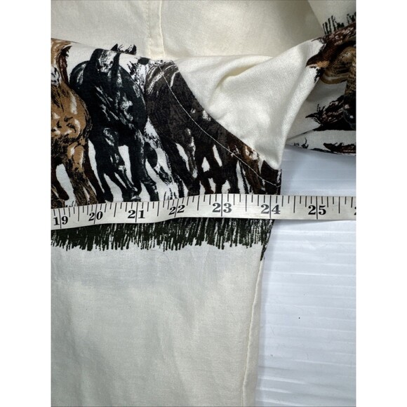Wrangler Men’s Vintage Western Running Horses Pearl Snap 90s Shirt Size Large - Picture 8 of 9